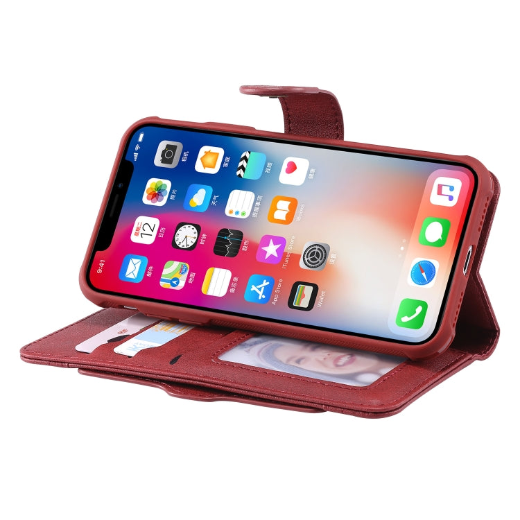 For iPhone X / XS Multifunctional Detachable Magnetic Horizontal Flip Leather Case with Card Slots & Holder & Wallet & Photo Frame