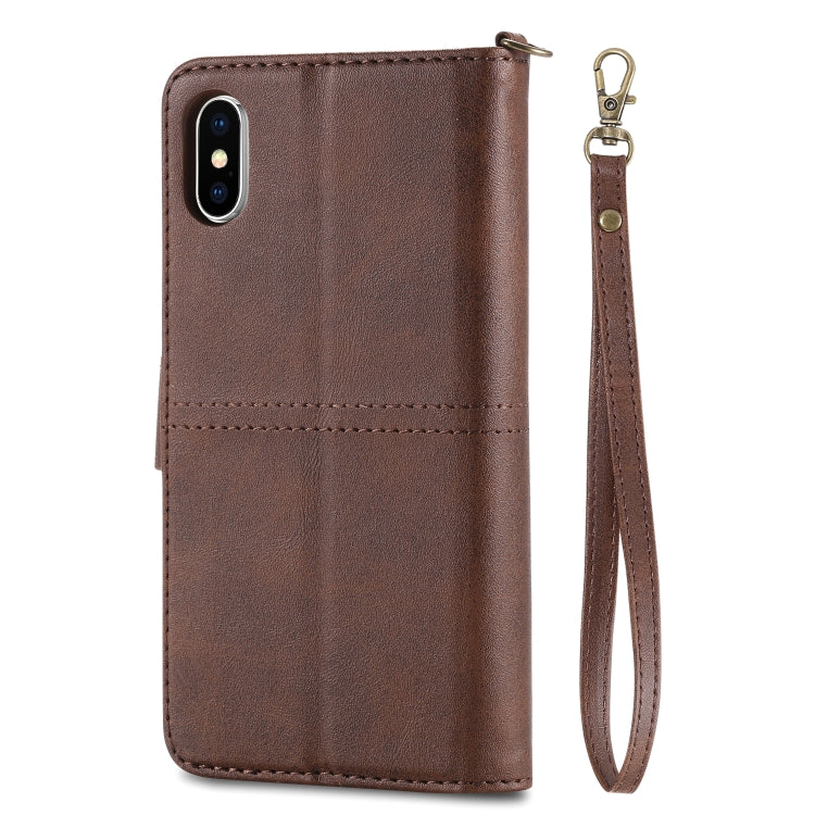 For iPhone X / XS Multifunctional Detachable Magnetic Horizontal Flip Leather Case with Card Slots & Holder & Wallet & Photo Frame