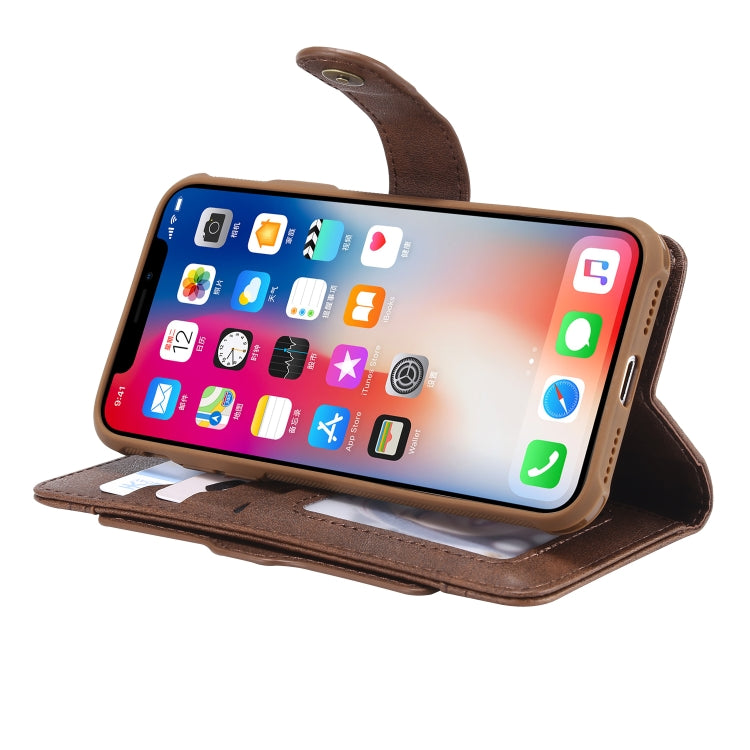 For iPhone X / XS Multifunctional Detachable Magnetic Horizontal Flip Leather Case with Card Slots & Holder & Wallet & Photo Frame