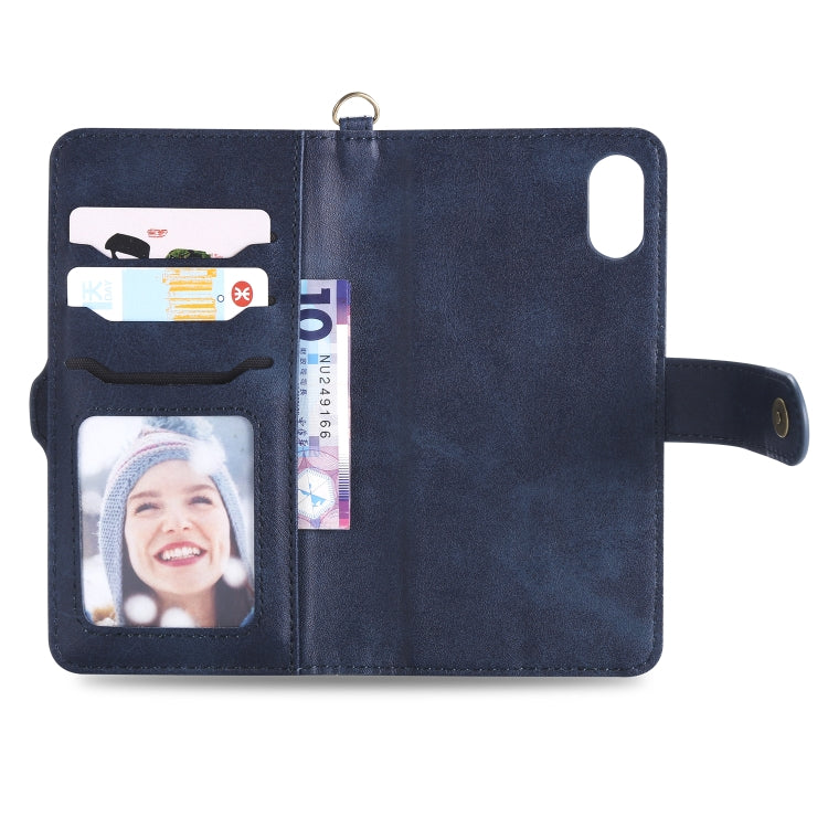 For iPhone X / XS Multifunctional Detachable Magnetic Horizontal Flip Leather Case with Card Slots & Holder & Wallet & Photo Frame