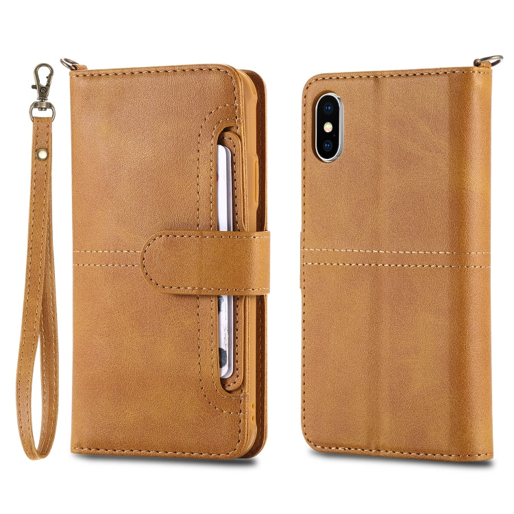 For iPhone X / XS Multifunctional Detachable Magnetic Horizontal Flip Leather Case with Card Slots & Holder & Wallet & Photo Frame
