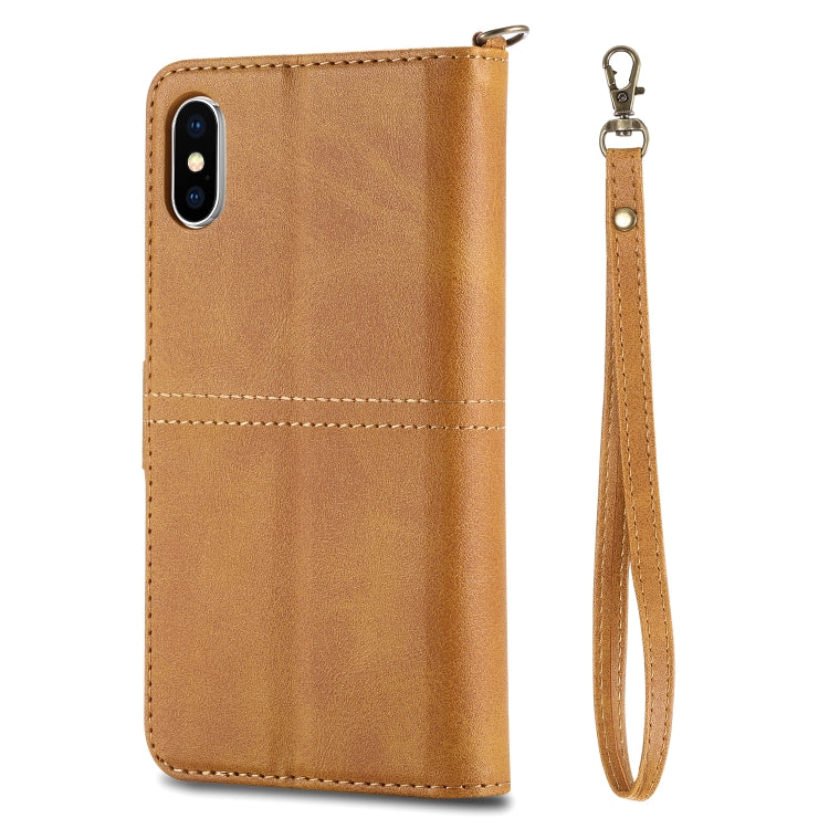 For iPhone X / XS Multifunctional Detachable Magnetic Horizontal Flip Leather Case with Card Slots & Holder & Wallet & Photo Frame