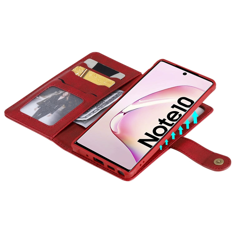 For Galaxy Note 10 Multifunctional Detachable Magnetic Horizontal Flip Leather Case with Card Slots & Holder & Wallet & Photo Frame