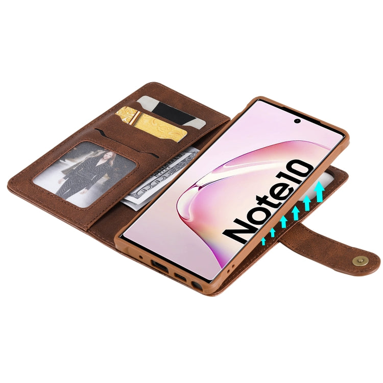 For Galaxy Note 10 Multifunctional Detachable Magnetic Horizontal Flip Leather Case with Card Slots & Holder & Wallet & Photo Frame