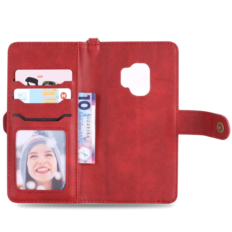 For Galaxy S9 Multifunctional Detachable Magnetic Horizontal Flip Leather Case with Card Slots & Holder & Wallet & Photo Frame