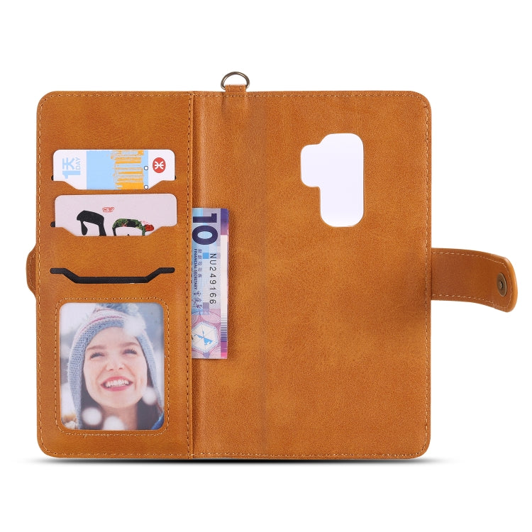 For Galaxy S9+ Multifunctional Detachable Magnetic Horizontal Flip Leather Case with Card Slots & Holder & Wallet & Photo Frame
