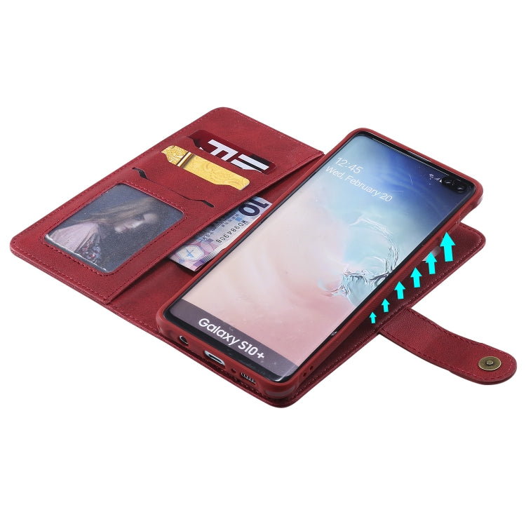 For Galaxy S10+ Multifunctional Detachable Magnetic Horizontal Flip Leather Case with Card Slots & Holder & Wallet & Photo Frame