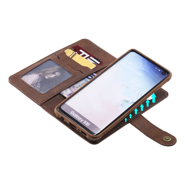 For Galaxy S10 Multifunctional Detachable Magnetic Horizontal Flip Leather Case with Card Slots & Holder & Wallet & Photo Frame