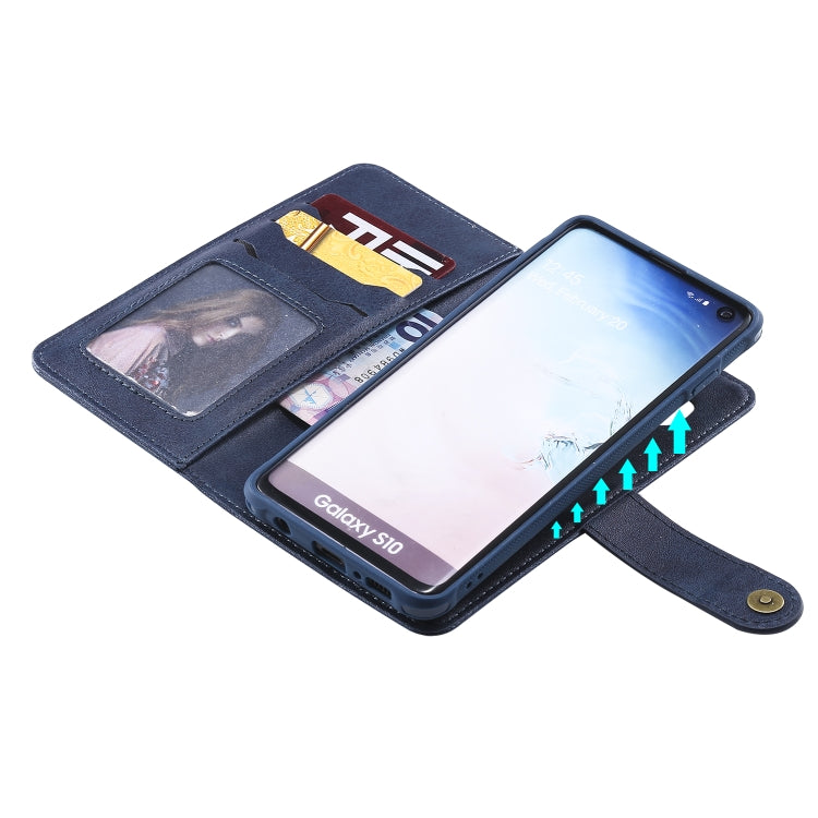 For Galaxy S10 Multifunctional Detachable Magnetic Horizontal Flip Leather Case with Card Slots & Holder & Wallet & Photo Frame