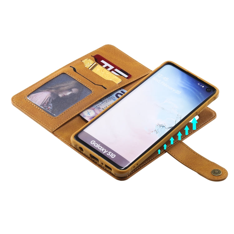 For Galaxy S10 Multifunctional Detachable Magnetic Horizontal Flip Leather Case with Card Slots & Holder & Wallet & Photo Frame