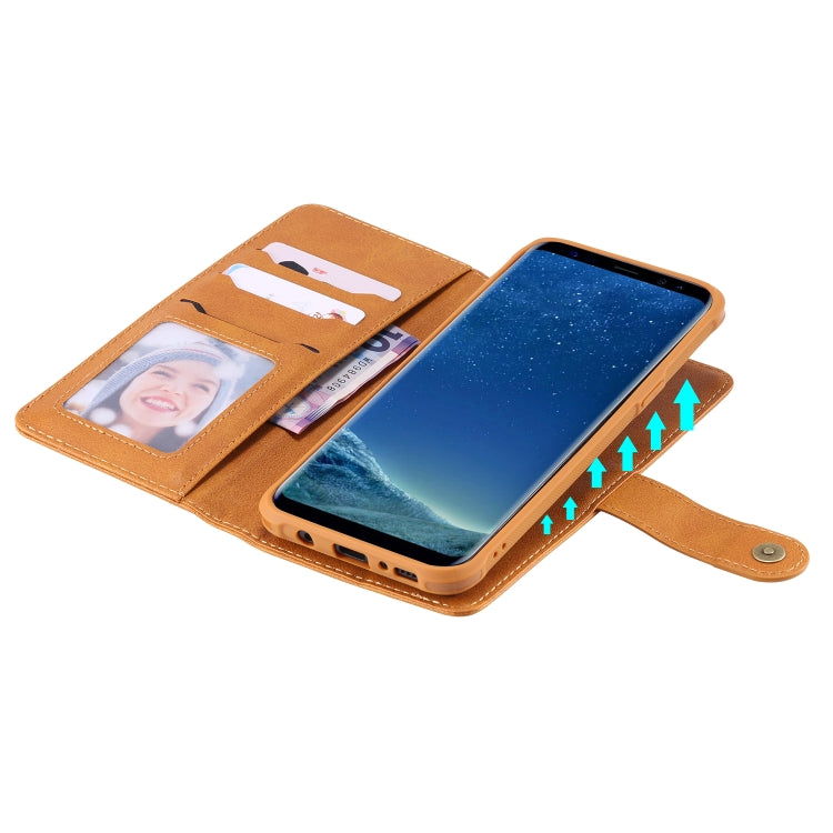 For Galaxy S8 Multifunctional Detachable Magnetic Horizontal Flip Leather Case with Card Slots & Holder & Wallet & Photo Frame