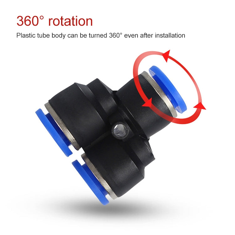 PY-14 LAIZE 10pcs Plastic Y-type Tee Reducing Pneumatic Quick Fitting Connector