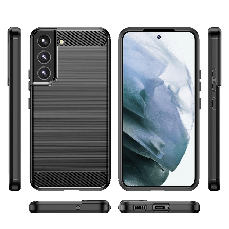 For Samsung Galaxy S23 5G Brushed Texture Carbon Fiber TPU Phone Case