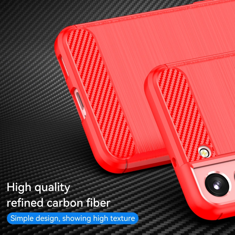 For Samsung Galaxy S23 5G Brushed Texture Carbon Fiber TPU Phone Case