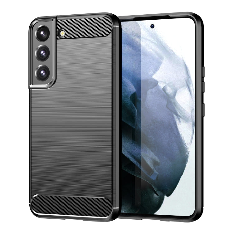 For Samsung Galaxy S23+ 5G Brushed Texture Carbon Fiber TPU Phone Case