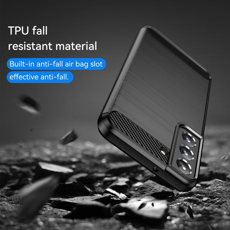 For Samsung Galaxy S23+ 5G Brushed Texture Carbon Fiber TPU Phone Case