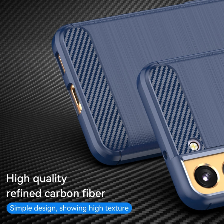 For Samsung Galaxy S23+ 5G Brushed Texture Carbon Fiber TPU Phone Case