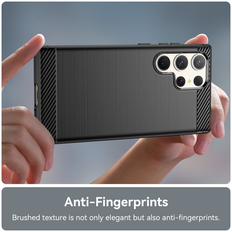 For Samsung Galaxy S23 Ultra 5G Brushed Texture Carbon Fiber TPU Phone Case