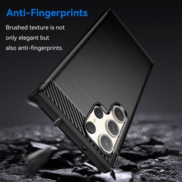 For Samsung Galaxy S23 Ultra 5G Brushed Texture Carbon Fiber TPU Phone Case