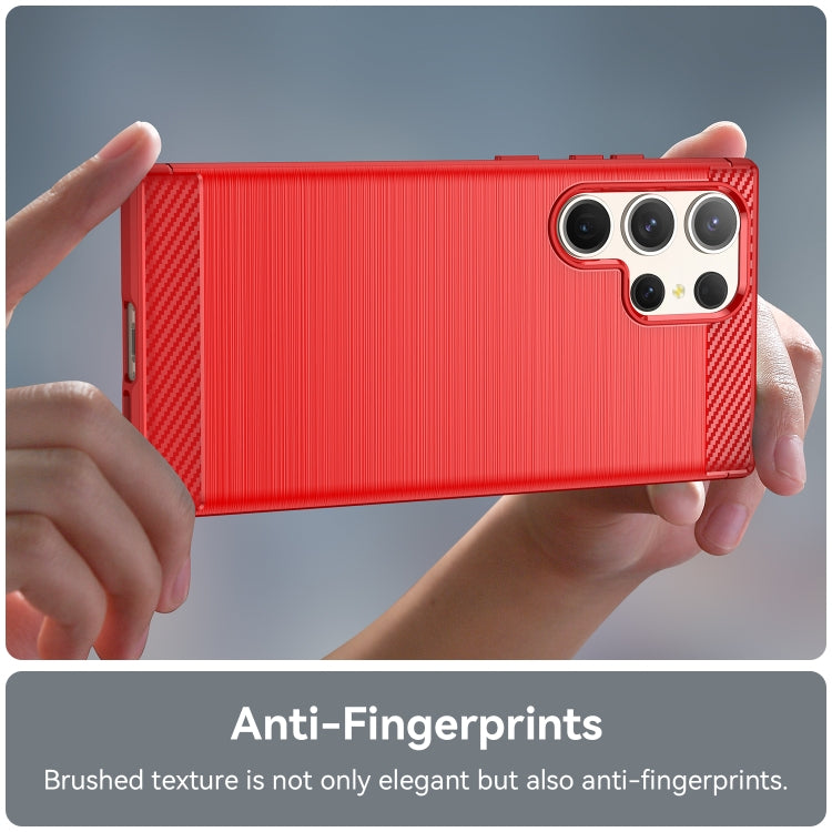 For Samsung Galaxy S23 Ultra 5G Brushed Texture Carbon Fiber TPU Phone Case