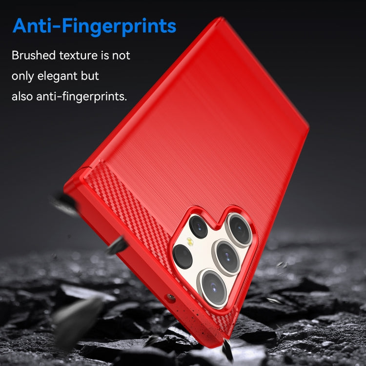 For Samsung Galaxy S23 Ultra 5G Brushed Texture Carbon Fiber TPU Phone Case