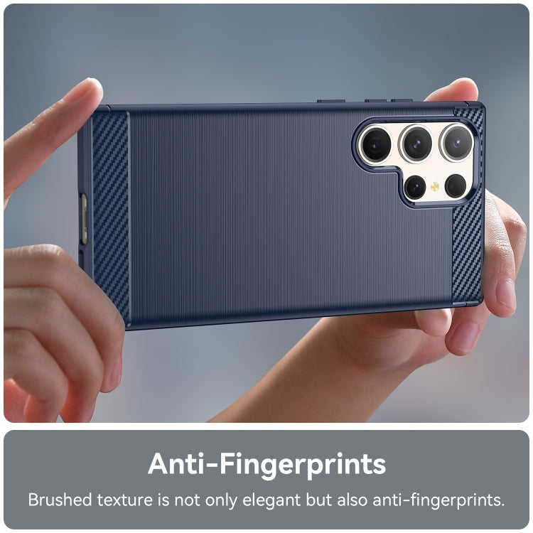 For Samsung Galaxy S23 Ultra 5G Brushed Texture Carbon Fiber TPU Phone Case