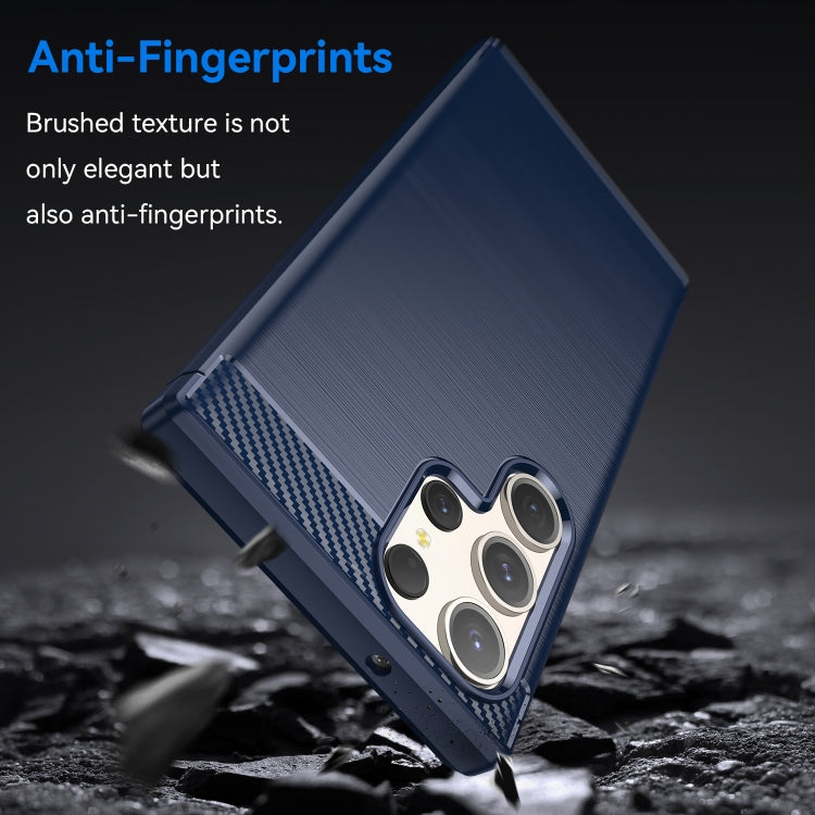 For Samsung Galaxy S23 Ultra 5G Brushed Texture Carbon Fiber TPU Phone Case