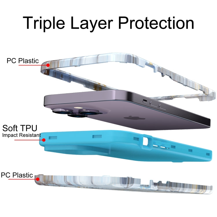 For iPhone 14 Pro Max Varnishing Water Stick TPU + Hard Plastic Phone Case