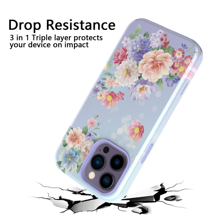 For iPhone 14 Pro Max Varnishing Water Stick TPU + Hard Plastic Phone Case