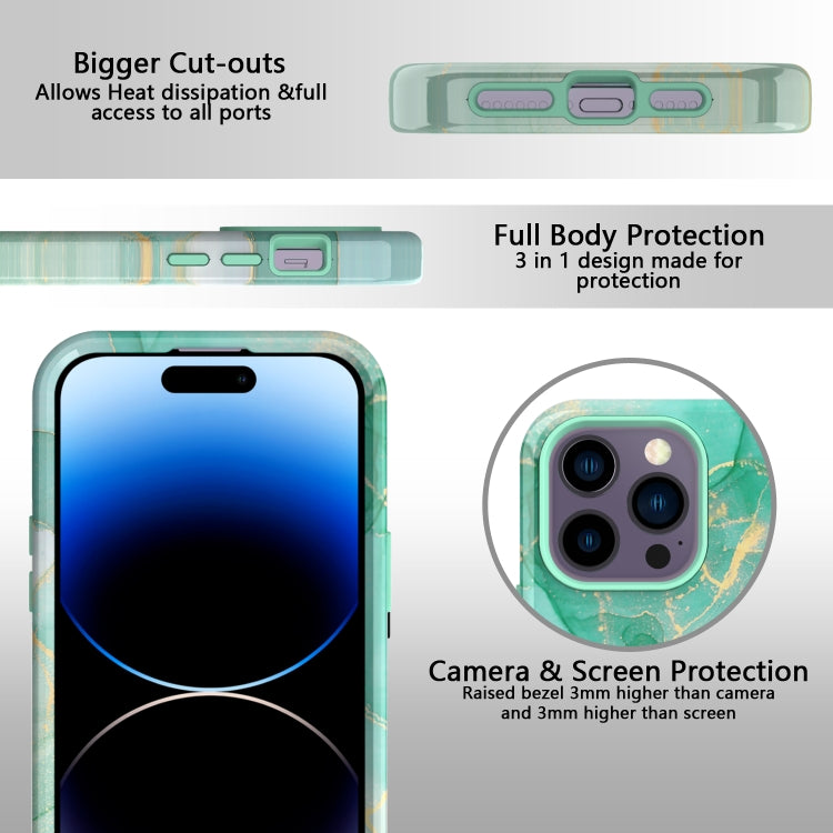 For iPhone 14 Pro Max Varnishing Water Stick TPU + Hard Plastic Phone Case