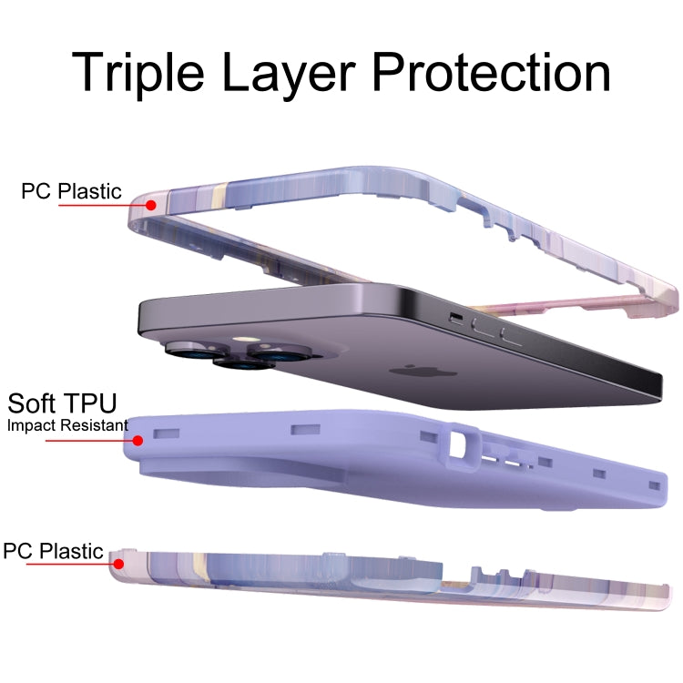 For iPhone 14 Pro Max Varnishing Water Stick TPU + Hard Plastic Phone Case