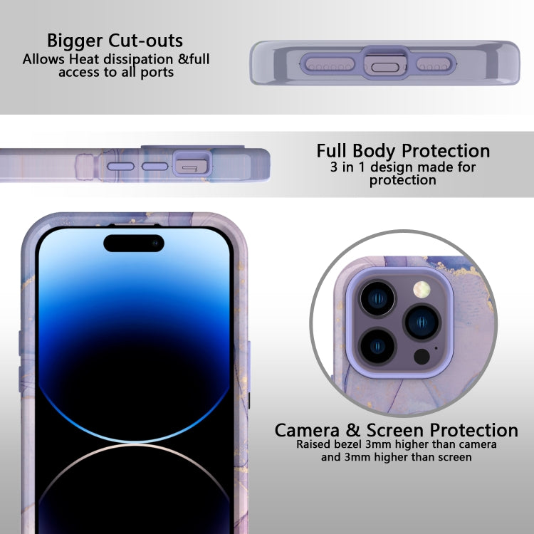 For iPhone 14 Pro Max Varnishing Water Stick TPU + Hard Plastic Phone Case