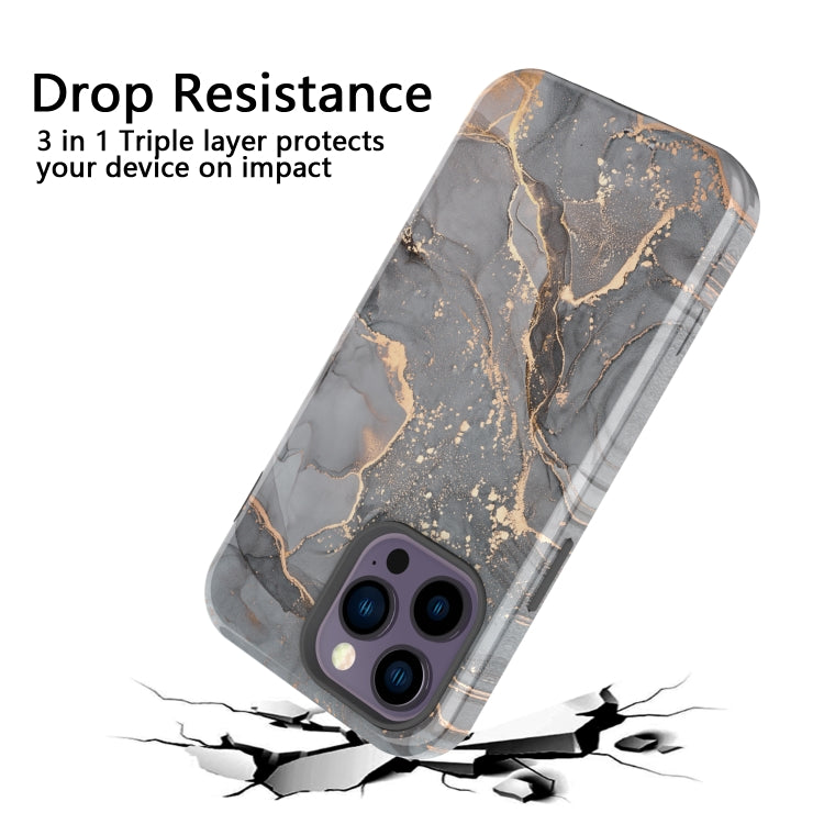 For iPhone 14 Pro Max Varnishing Water Stick TPU + Hard Plastic Phone Case