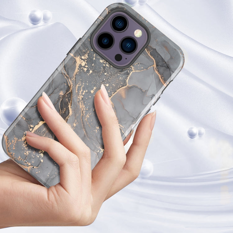 For iPhone 14 Pro Max Varnishing Water Stick TPU + Hard Plastic Phone Case