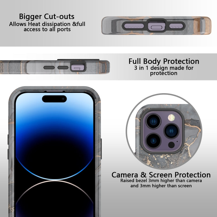 For iPhone 14 Pro Max Varnishing Water Stick TPU + Hard Plastic Phone Case