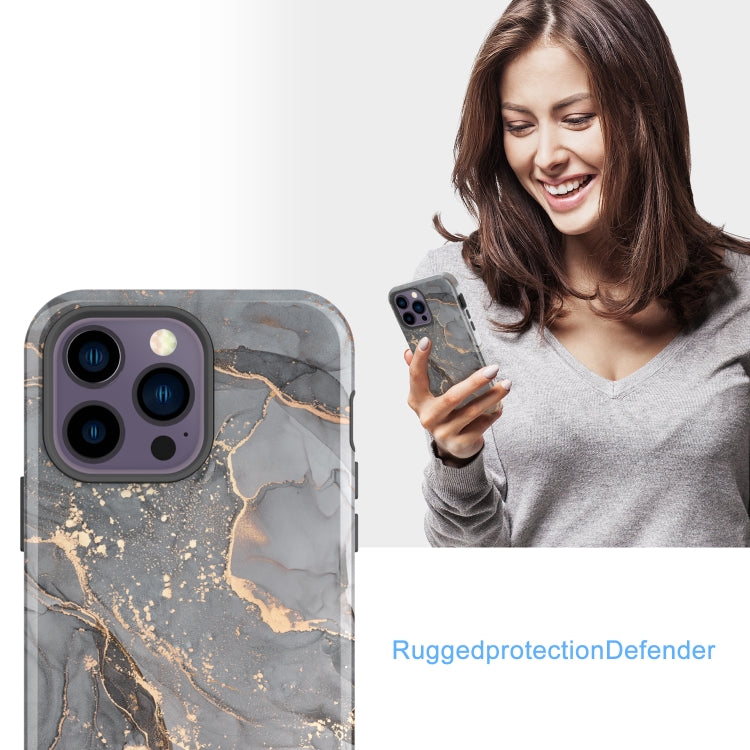 For iPhone 14 Pro Max Varnishing Water Stick TPU + Hard Plastic Phone Case
