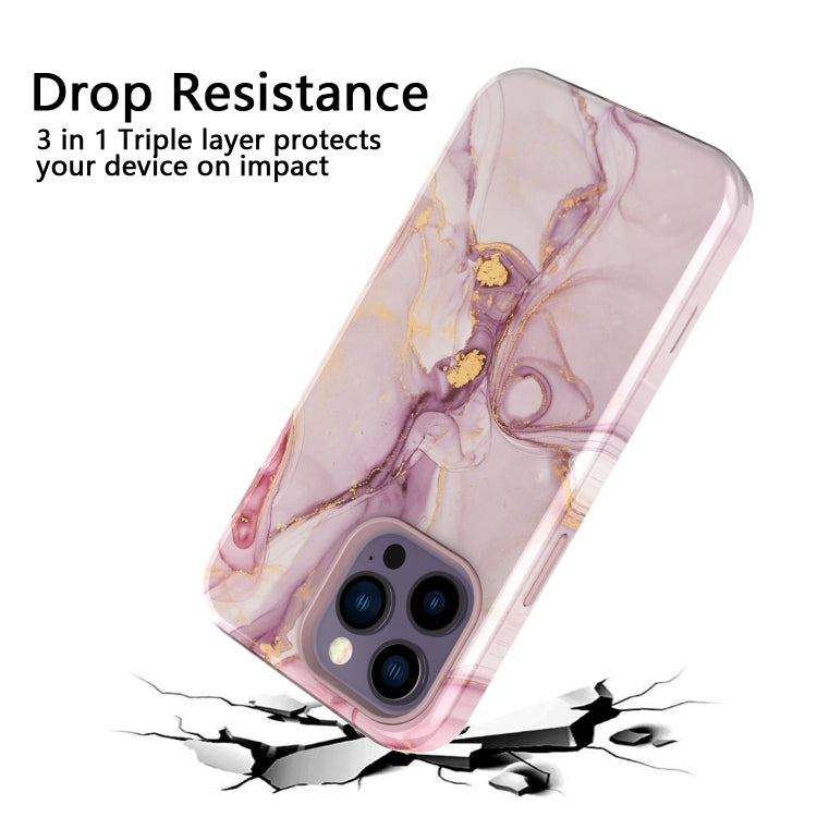 For iPhone 14 Pro Max Varnishing Water Stick TPU + Hard Plastic Phone Case