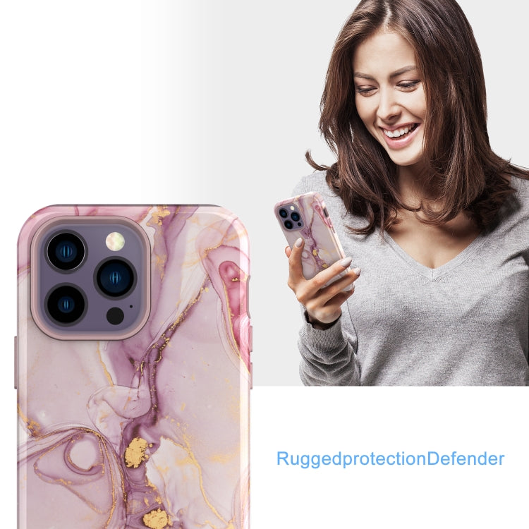 For iPhone 14 Pro Max Varnishing Water Stick TPU + Hard Plastic Phone Case