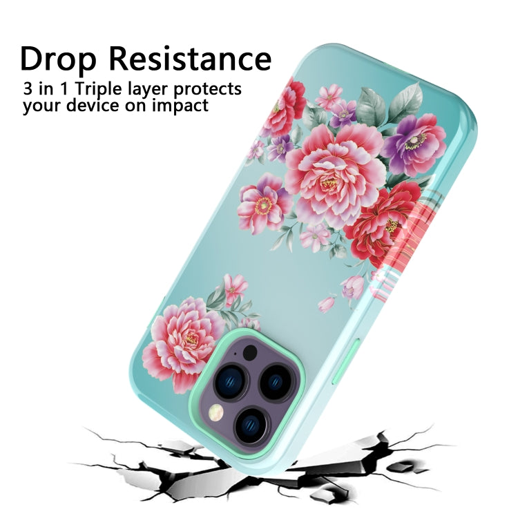 For iPhone 14 Pro Max Varnishing Water Stick TPU + Hard Plastic Phone Case