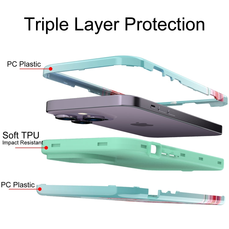 For iPhone 14 Pro Max Varnishing Water Stick TPU + Hard Plastic Phone Case
