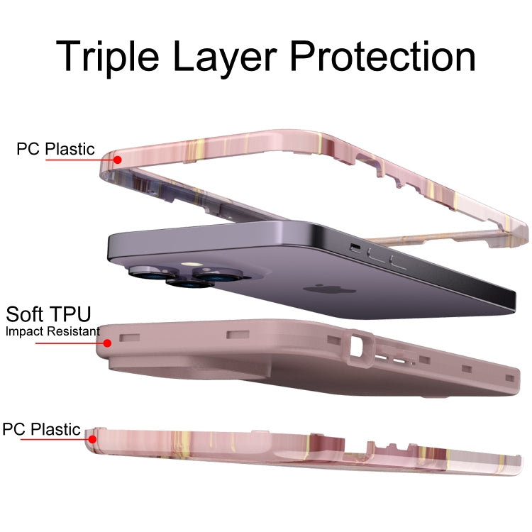 For iPhone 14 Pro Max Varnishing Water Stick TPU + Hard Plastic Phone Case