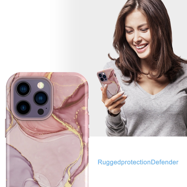 For iPhone 14 Pro Max Varnishing Water Stick TPU + Hard Plastic Phone Case