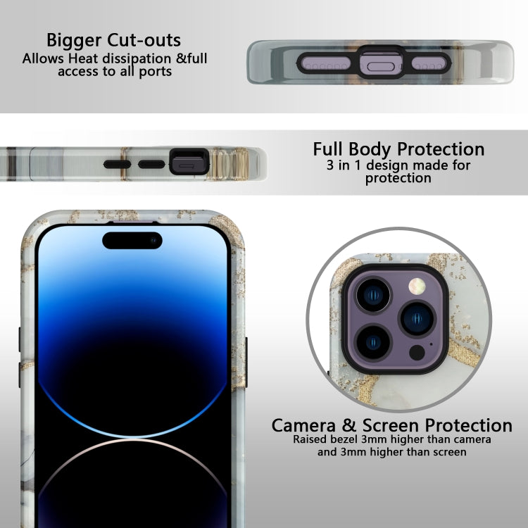 For iPhone 14 Pro Max Varnishing Water Stick TPU + Hard Plastic Phone Case