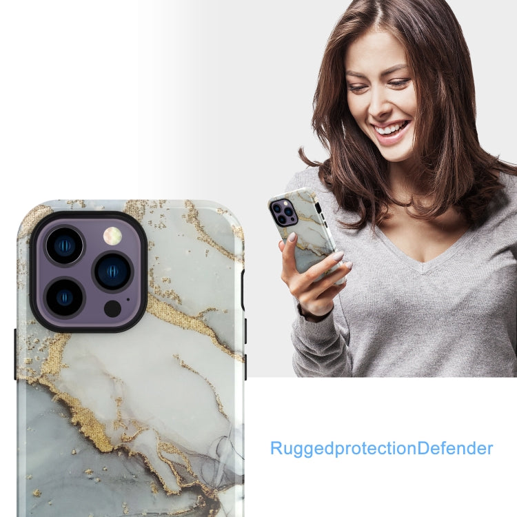 For iPhone 14 Pro Max Varnishing Water Stick TPU + Hard Plastic Phone Case