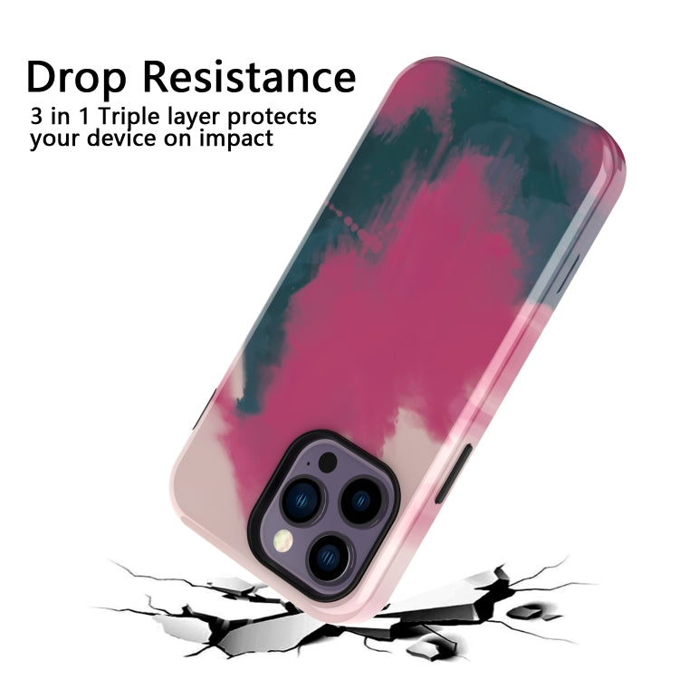 For iPhone 14 Pro Max Varnishing Water Stick TPU + Hard Plastic Phone Case
