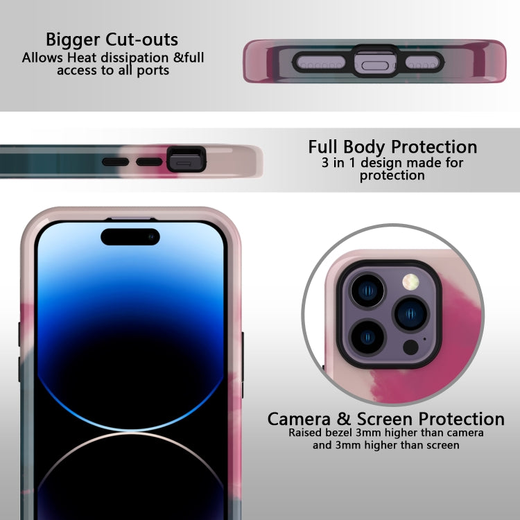 For iPhone 14 Pro Max Varnishing Water Stick TPU + Hard Plastic Phone Case