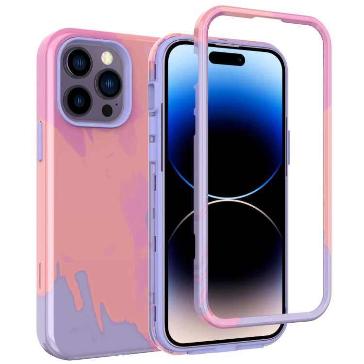 For iPhone 14 Pro Max Varnishing Water Stick TPU + Hard Plastic Phone Case