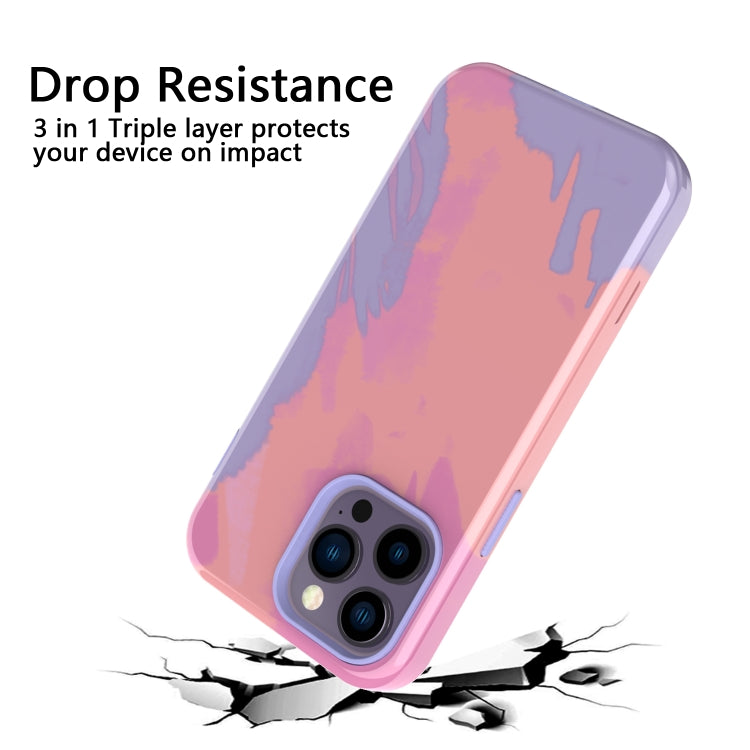 For iPhone 14 Pro Max Varnishing Water Stick TPU + Hard Plastic Phone Case