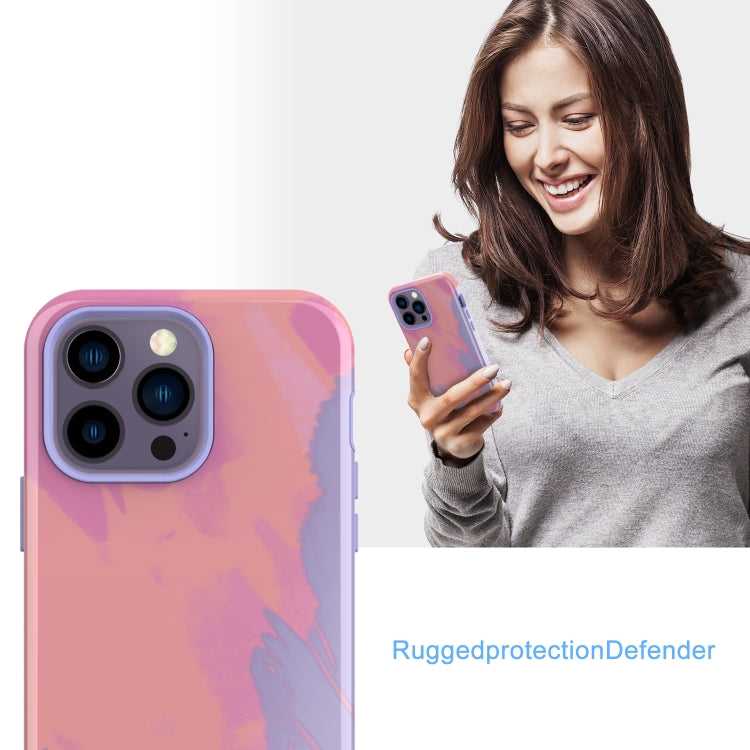 For iPhone 14 Pro Max Varnishing Water Stick TPU + Hard Plastic Phone Case