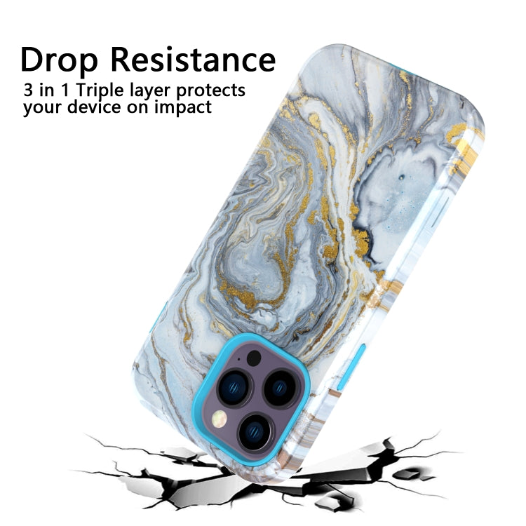 For iPhone 14 Pro Varnishing Water Stick TPU + Hard Plastic Phone Case